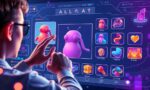 A dynamic illustration of a user interacting with an AI-powered image creation interface, with colorful, futuristic icons representing various image styles and transformations, showcasing the creative capabilities of AI --ar 16:9