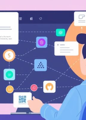 A dynamic illustration of a user setting up and connecting various AI and API integrations within a modern automation platform interface, with colorful nodes and linked workflow steps.