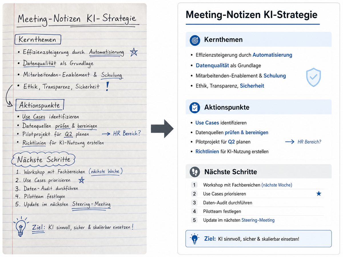 Handschriftliche Notizen digitalisieren