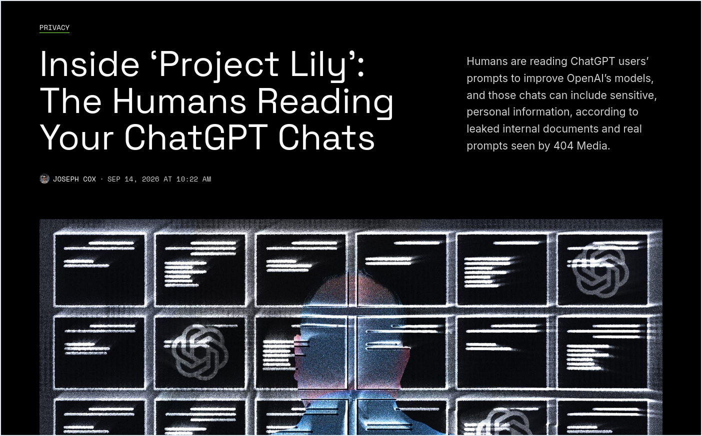 Screenshot: Hunderte Auftragnehmer lesen mit, was Nutzer in ChatGPT eintippen